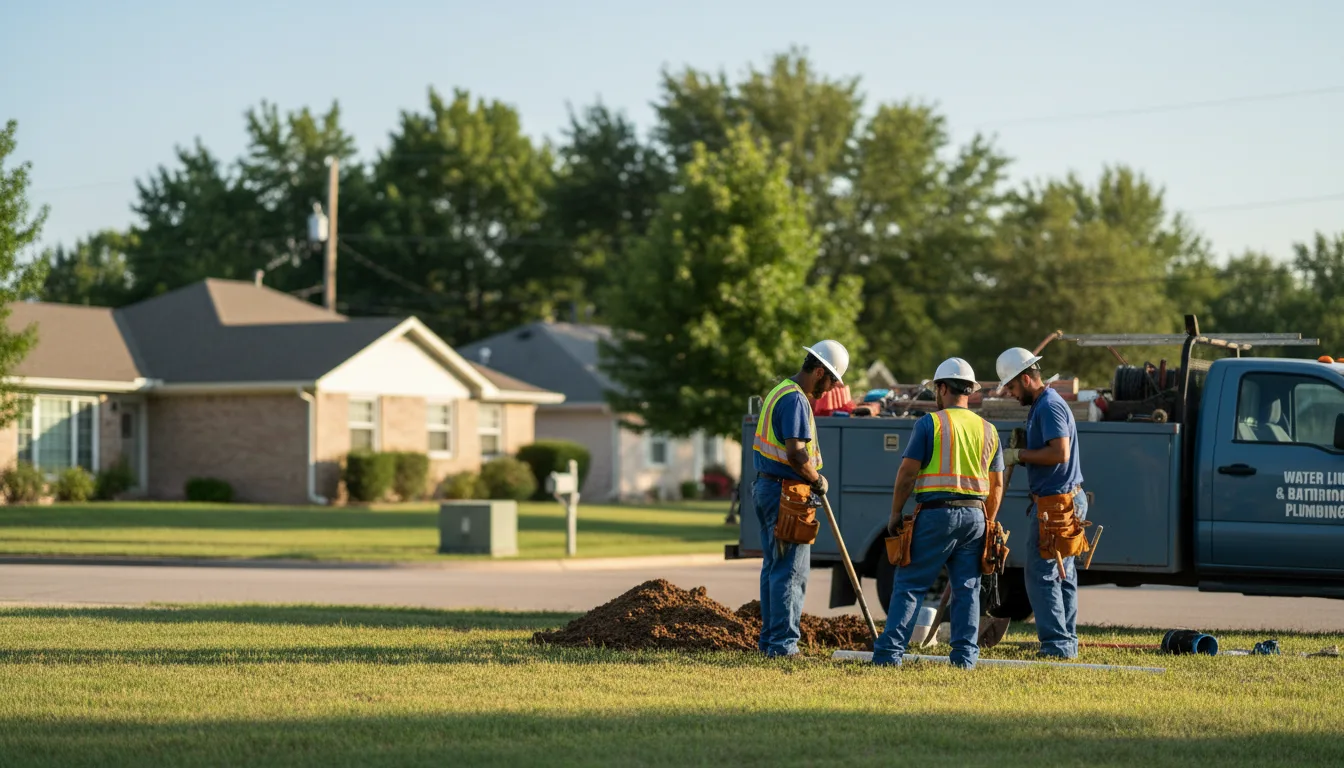 Residential water line and bathroom plumbing service in Auburn, KY